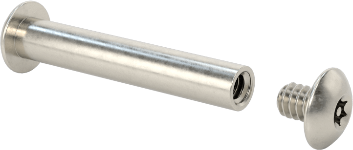 Kurcalamaya Dayanıklı Torx Bağlama Silindiri ve Vida, 10-24 Diş Boyutu, 1-1/2“-1-5/8” Malzeme Kalınlığı için