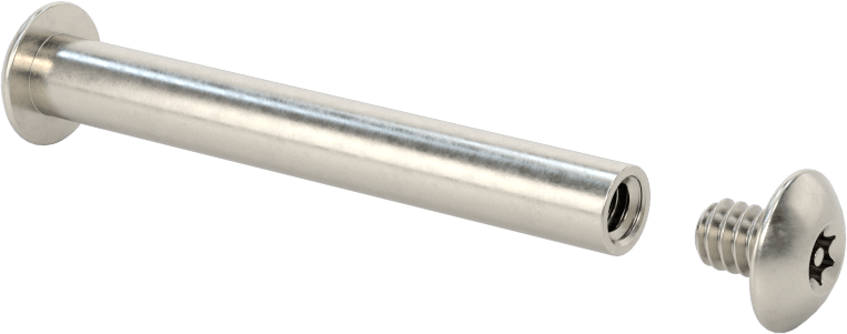 Kurcalamaya Dayanıklı Torx Bağlama Silindiri ve Vida, 10-24 Diş Boyutu, 2“-2-1/8” Malzeme Kalınlığı için