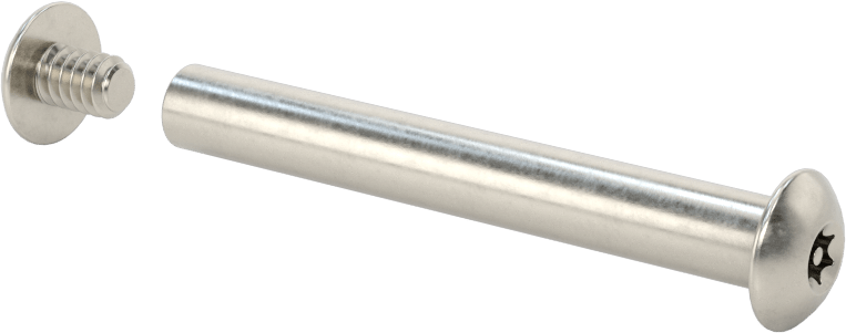 Kurcalamaya Dayanıklı Torx Bağlama Silindiri ve Vida, 10-24 Diş Boyutu, 2“-2-1/8” Malzeme Kalınlığı için
