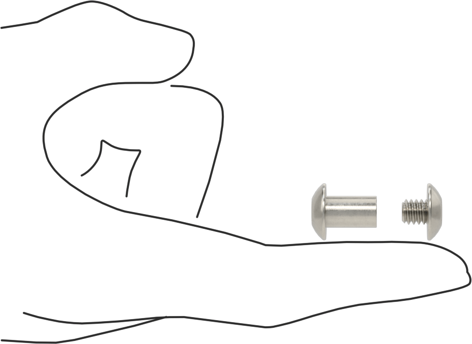 Kurcalamaya Dayanıklı Torx Bağlama Silindiri ve Vida, 1/4"-20 Diş Boyutu, 1/2“-5/8” Malzeme Kalınlığı için