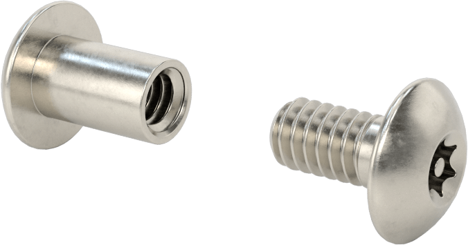 Kurcalamaya Dayanıklı Torx Bağlama Silindiri ve Vida, 1/4"-20 Diş Boyutu, 5/8“-3/4” Malzeme Kalınlığı için