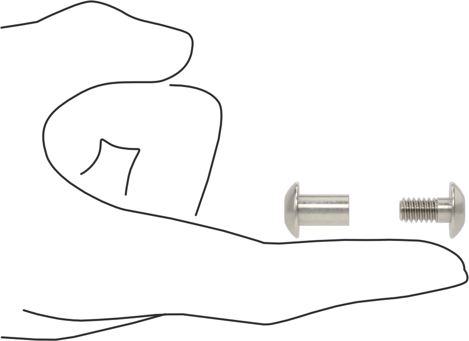 Kurcalamaya Dayanıklı Torx Bağlama Silindiri ve Vida, 1/4"-20 Diş Boyutu, 5/8“-3/4” Malzeme Kalınlığı için