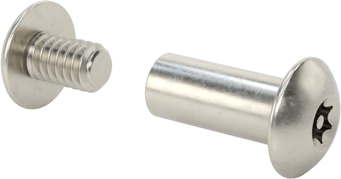 Kurcalamaya Dayanıklı Torx Bağlama Silindiri ve Vida, 1/4"-20 Diş Boyutu, 3/4“-1” Malzeme Kalınlığı için