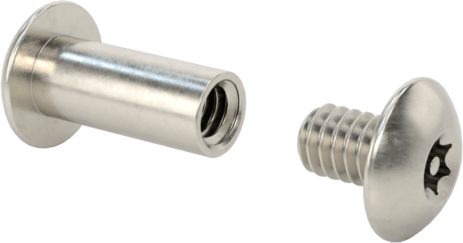 Kurcalamaya Dayanıklı Torx Bağlama Silindiri ve Vida, 1/4"-20 Diş Boyutu, 3/4“-1” Malzeme Kalınlığı için