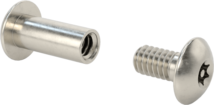 Kurcalamaya Dayanıklı Torx Bağlama Silindiri ve Vida, 1/4"-20 Diş Boyutu, 7/8“-1” Malzeme Kalınlığı için