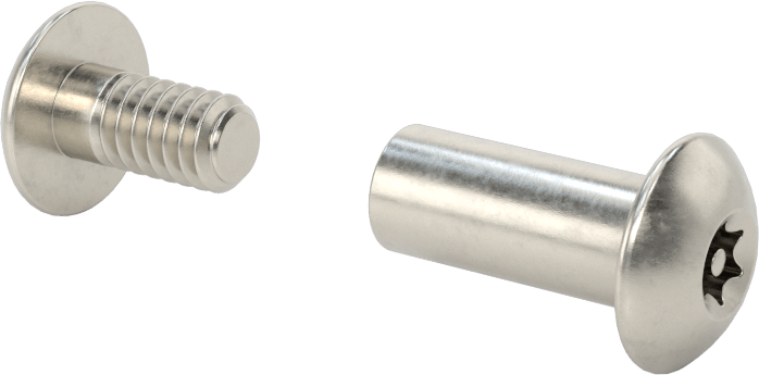 Kurcalamaya Dayanıklı Torx Bağlama Silindiri ve Vida, 1/4"-20 Diş Boyutu, 7/8“-1” Malzeme Kalınlığı için