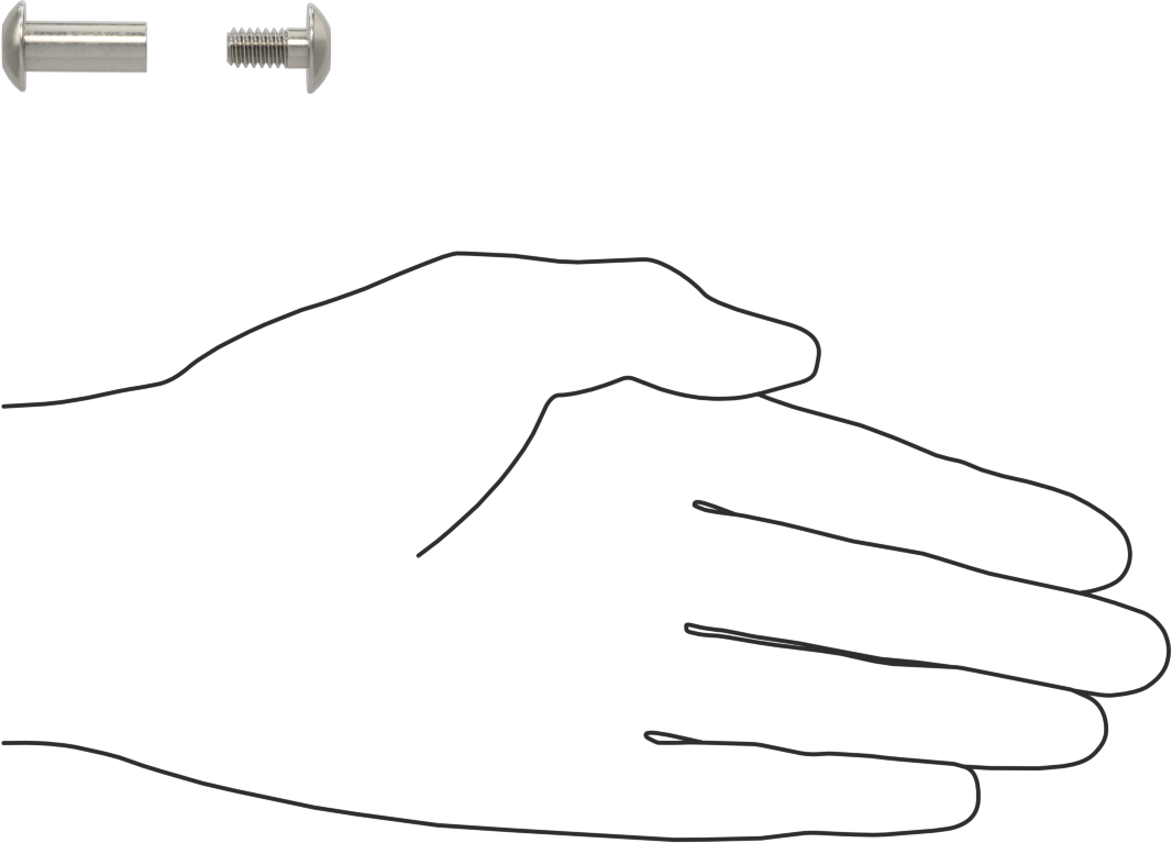 Kurcalamaya Dayanıklı Torx Bağlama Silindiri ve Vida, 1/4"-20 Diş Boyutu, 7/8“-1” Malzeme Kalınlığı için