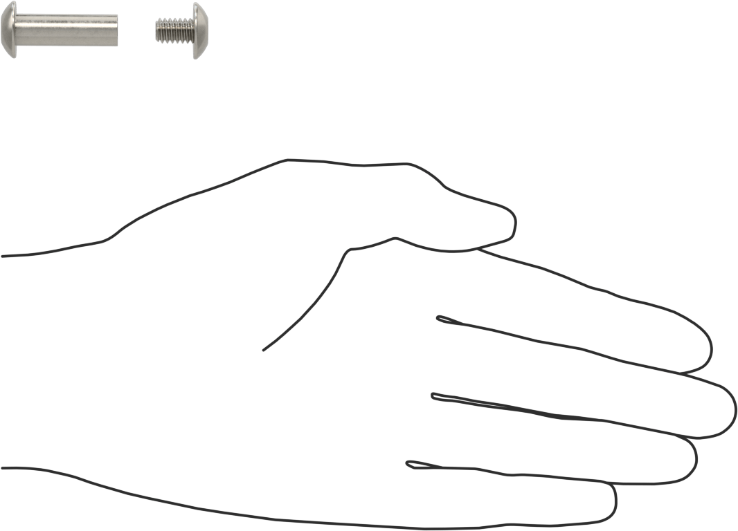 Kurcalamaya Dayanıklı Torx Bağlama Silindiri ve Vida, 1/4"-20 Diş Boyutu, 1“-1-1/4” Malzeme Kalınlığı için