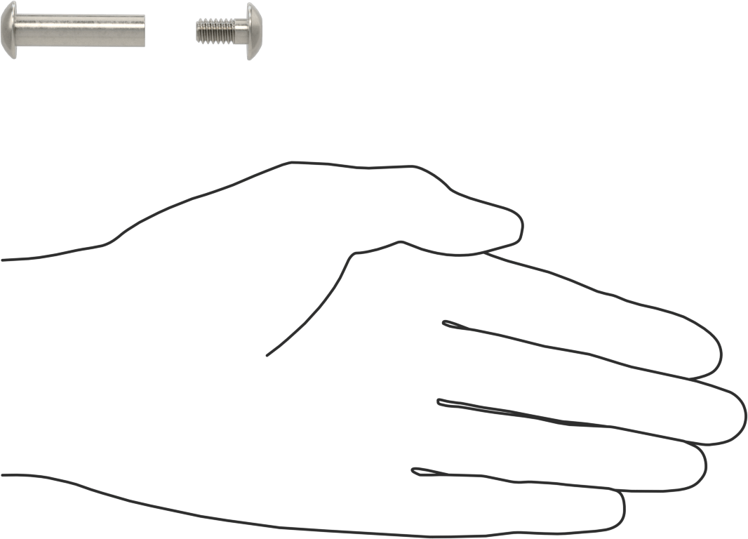 Kurcalamaya Dayanıklı Torx Bağlama Silindiri ve Vida, 1/4"-20 Diş Boyutu, 1-1/2“-1-5/8” Malzeme Kalınlığı için