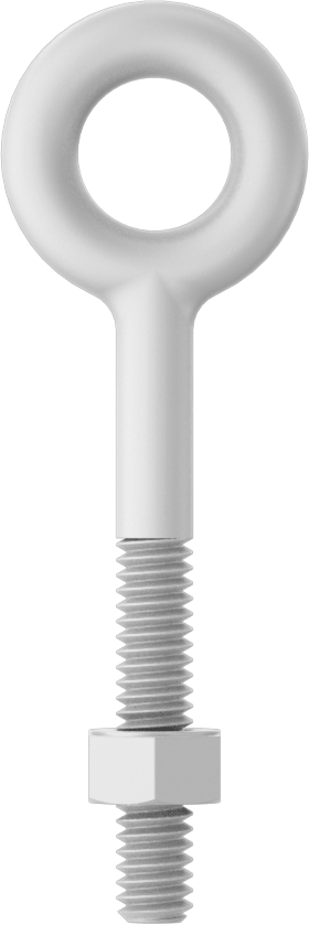 Somunlu Yönlendirme Göz Cıvatası - Kaldırma Amaçlı Değildir, Naylon Plastik, 1/4"-20 Diş Boyutu, 2 inç Şaft Uzunluğu