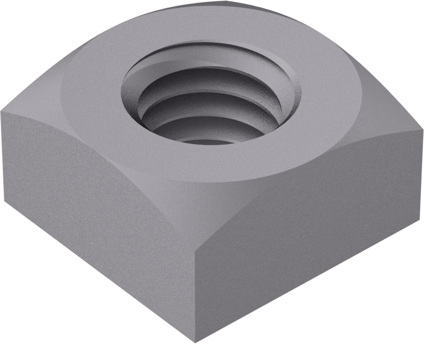 Düşük Mukavemetli Çelik Kare Somun, Sınıf 5, M6 x 1 mm Diş
