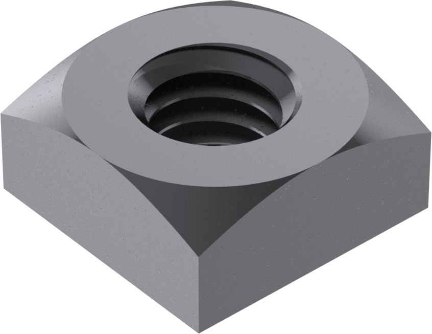 Düşük Mukavemetli Çelik Kare Somun, Sınıf 5, Siyah Çinko Kaplamalı Çelik, M4 x 0,7 mm Diş