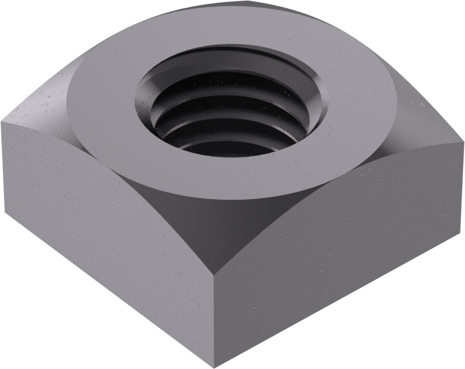 Düşük Mukavemetli Çelik Kare Somun, Sınıf 5, Siyah Çinko Kaplamalı Çelik, M10 x 1,5 mm Diş