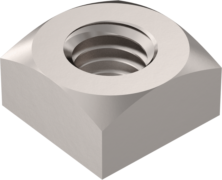 Düşük Mukavemetli Çelik Kare Somun, Sınıf 5, Çinko Kaplamalı, M6 x 1 mm Diş