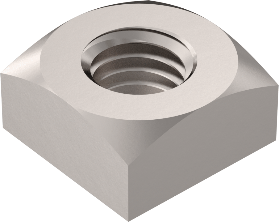 Düşük Mukavemetli Çelik Kare Somun, Sınıf 5, Çinko Kaplamalı, M10 x 1,5 mm Diş
