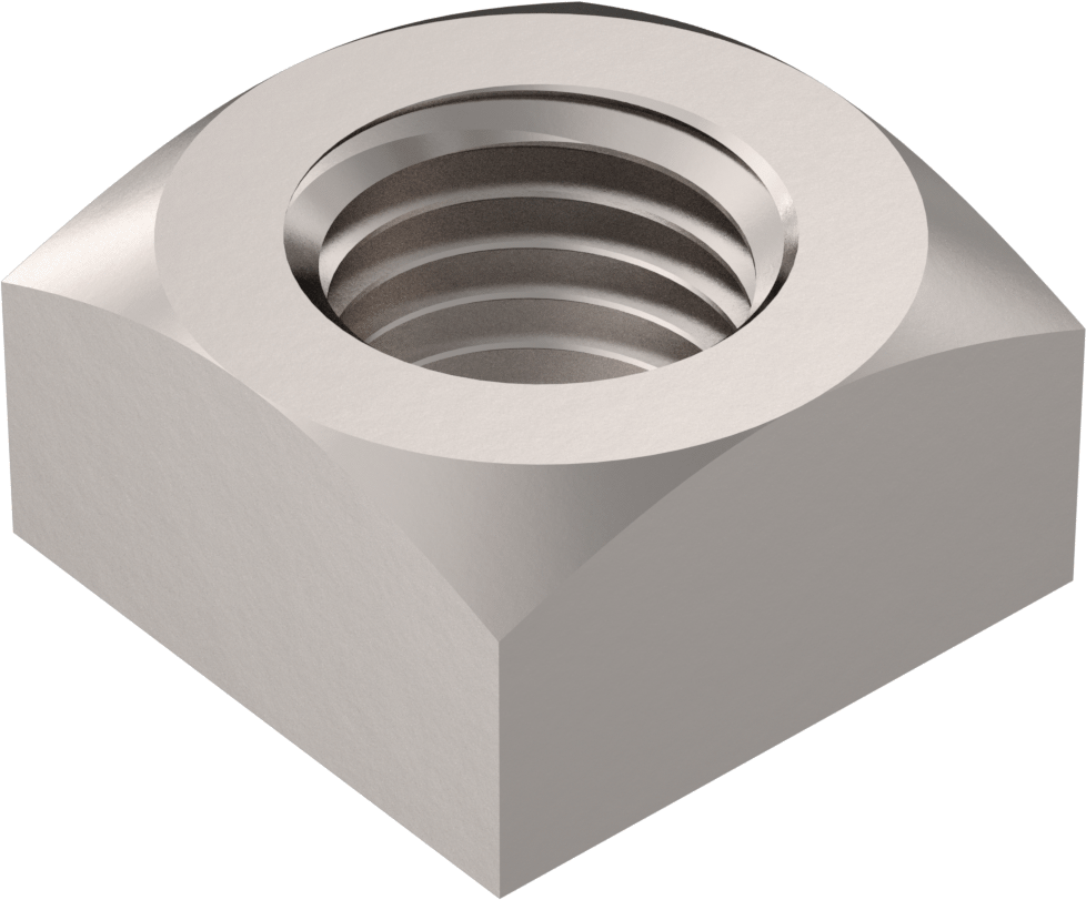 Düşük Mukavemetli Çelik Kare Somun, Sınıf 5, Çinko Kaplamalı, M20 x 2,5 mm Diş