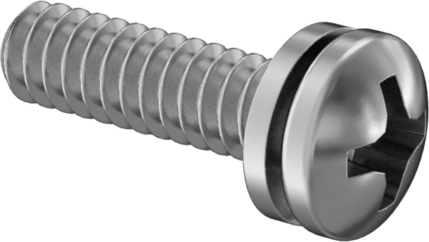 Yarık Kilit Pullu Paslanmaz Çelik Silindir Başlı Vidalar, 6-32 Diş Boyutu, 1/2" Uzunluk