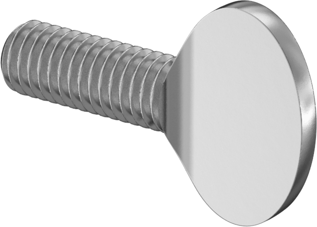 Çinko Kaplı Çelik Kürek Başlı Parmak Vidaları, 10-32 Diş Boyutu, 1/2" Uzunluk