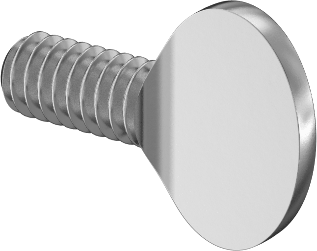 Çinko Kaplı Çelik Kürek Başlı Parmak Vidaları, 1/4"-20 Diş Boyutu, 1/2" Uzunluk