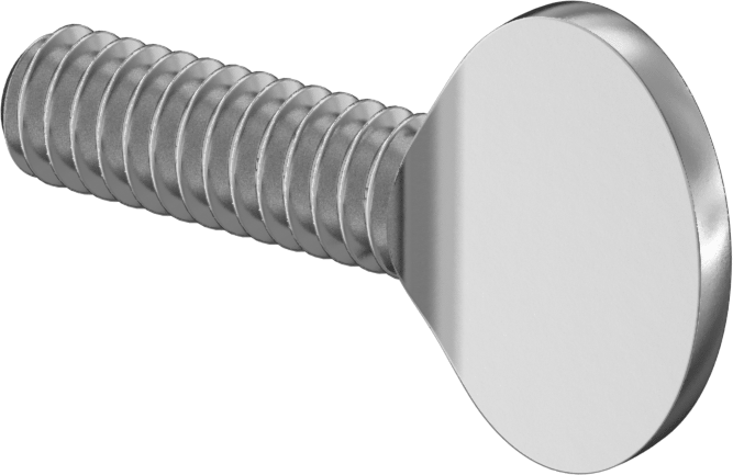 Çinko Kaplı Çelik Kürek Başlı Parmak Vidaları, 1/4"-20 Diş Boyutu, 3/4" Uzunluk