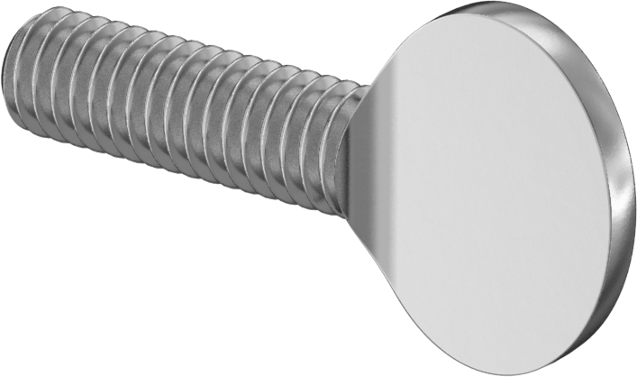 Çinko Kaplı Çelik Kürek Başlı Parmak Vidaları, 5/16"-18 Diş Boyutu, 1" Uzunluk