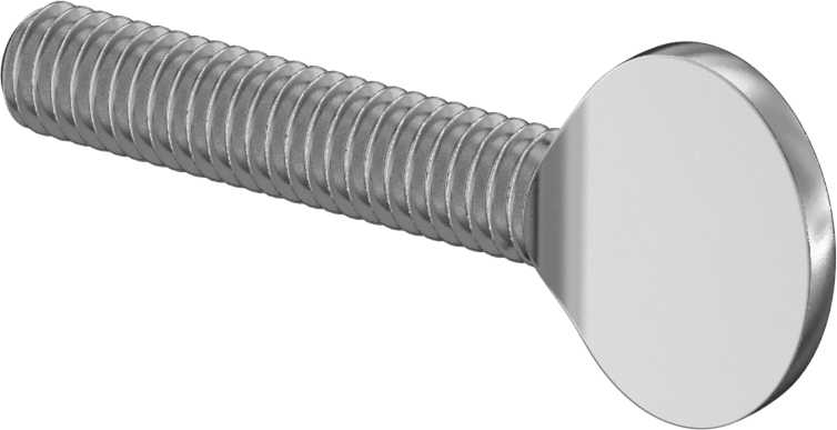 Çinko Kaplı Çelik Kürek Başlı Parmak Vidaları, 5/16"-18 Diş Boyutu, 1-1/2" Uzunluk