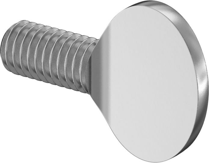 Çinko Kaplı Çelik Kürek Başlı Parmak Vidaları, 3/8"-16 Diş Boyutu, 3/4" Uzunluk