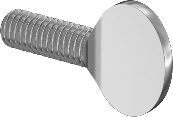 Çinko Kaplı Çelik Kürek Başlı Parmak Vidaları, 3/8"-16 Diş Boyutu, 1" Uzunluk
