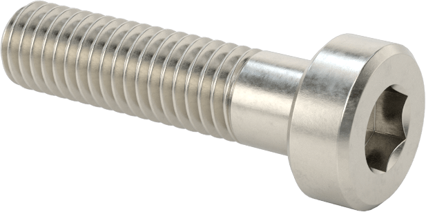 18-8 Paslanmaz Çelik Düşük Profilli Soket Başlı Vida, Pilot Girintili Altıgen, M5 x 0,8 mm Diş, 20 mm Uzunluk