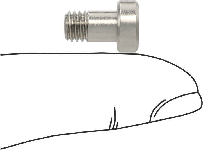 18-8 Paslanmaz Çelik Düşük Profilli Soket Başlı Vida, Pilot Girintili Altıgen, M6 x 1 mm Diş, 10 mm Uzunluk
