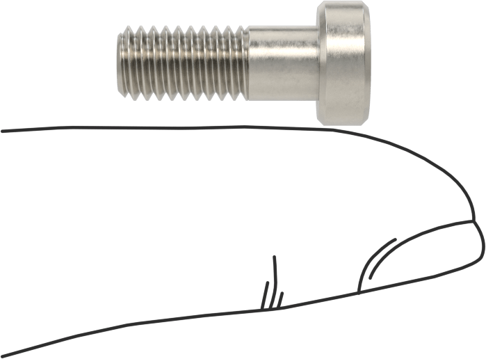 18-8 Paslanmaz Çelik Düşük Profilli Soket Başlı Vida, Pilot Girintili Altıgen, M6 x 1 mm Diş, 16 mm Uzunluk