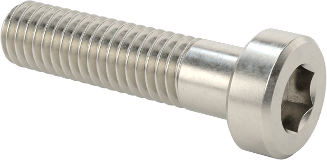 18-8 Paslanmaz Çelik Düşük Profilli Soket Başlı Vida, Pilot Girintili Altıgen, M6 x 1 mm Diş, 25 mm Uzunluk