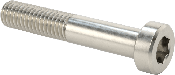 18-8 Paslanmaz Çelik Düşük Profilli Soket Başlı Vida, Pilot Girintili Altıgen, M6 x 1 mm Diş, 35 mm Uzunluk