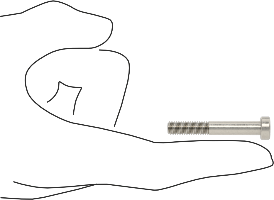 18-8 Paslanmaz Çelik Düşük Profilli Soket Başlı Vida, Pilot Girintili Altıgen, M6 x 1 mm Diş, 40 mm Uzunluk