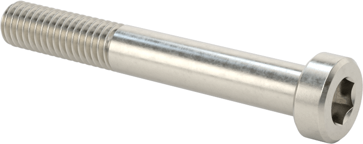 18-8 Paslanmaz Çelik Düşük Profilli Soket Başlı Vida, Pilot Girintili Altıgen, M6 x 1 mm Diş, 45 mm Uzunluk