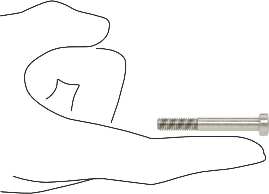 18-8 Paslanmaz Çelik Düşük Profilli Soket Başlı Vida, Pilot Girintili Altıgen, M6 x 1 mm Diş, 45 mm Uzunluk