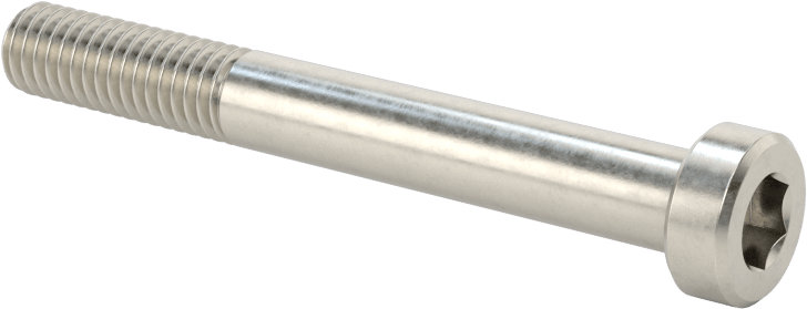 18-8 Paslanmaz Çelik Düşük Profilli Soket Başlı Vida, Pilot Girintili Altıgen, M6 x 1 mm Diş, 50 mm Uzunluk
