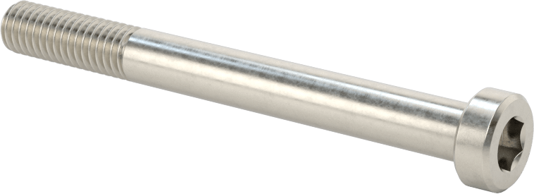 18-8 Paslanmaz Çelik Düşük Profilli Soket Başlı Vida, Pilot Girintili Altıgen, M6 x 1 mm Diş, 60 mm Uzunluk