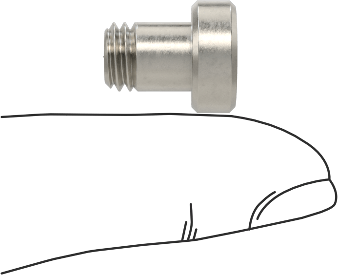 18-8 Paslanmaz Çelik Düşük Profilli Soket Başlı Vida, Pilot Girintili Altıgen, M8 x 1,25 mm Diş, 10 mm Uzunluk