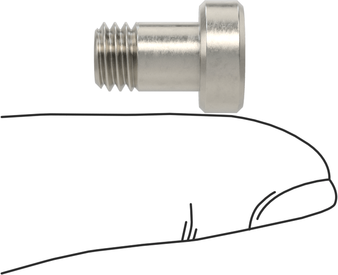 18-8 Paslanmaz Çelik Düşük Profilli Soket Başlı Vida, Pilot Girintili Altıgen, M8 x 1,25 mm Diş, 12 mm Uzunluk