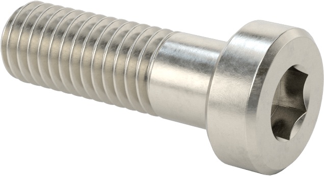 18-8 Paslanmaz Çelik Düşük Profilli Soket Başlı Vida, Pilot Girintili Altıgen, M8 x 1,25 mm Diş, 25 mm Uzunluk