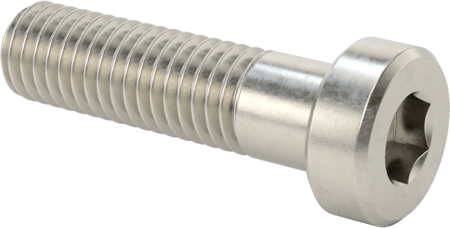 18-8 Paslanmaz Çelik Düşük Profilli Soket Başlı Vida, Pilot Girintili Altıgen, M8 x 1,25 mm Diş, 30 mm Uzunluk