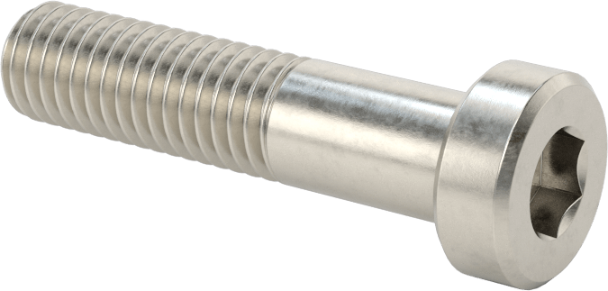 18-8 Paslanmaz Çelik Düşük Profilli Soket Başlı Vida, Pilot Girintili Altıgen, M8 x 1,25 mm Diş, 35 mm Uzunluk