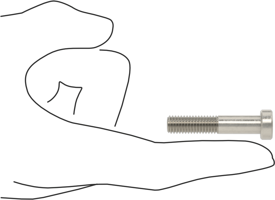 18-8 Paslanmaz Çelik Düşük Profilli Soket Başlı Vida, Pilot Girintili Altıgen, M8 x 1,25 mm Diş, 40 mm Uzunluk