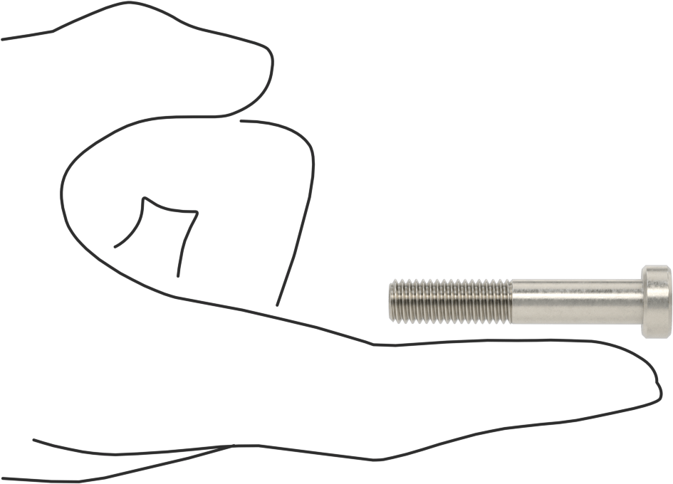18-8 Paslanmaz Çelik Düşük Profilli Soket Başlı Vida, Pilot Girintili Altıgen, M8 x 1,25 mm Diş, 45 mm Uzunluk