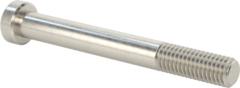 18-8 Paslanmaz Çelik Düşük Profilli Soket Başlı Vida, Pilot Girintili Altıgen, M8 x 1,25 mm Diş, 70 mm Uzunluk