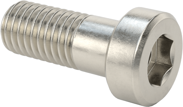 18-8 Paslanmaz Çelik Düşük Profilli Soket Başlı Vida, Pilot Girintili Altıgen, M10 x 1,5 mm Diş, 25 mm Uzunluk