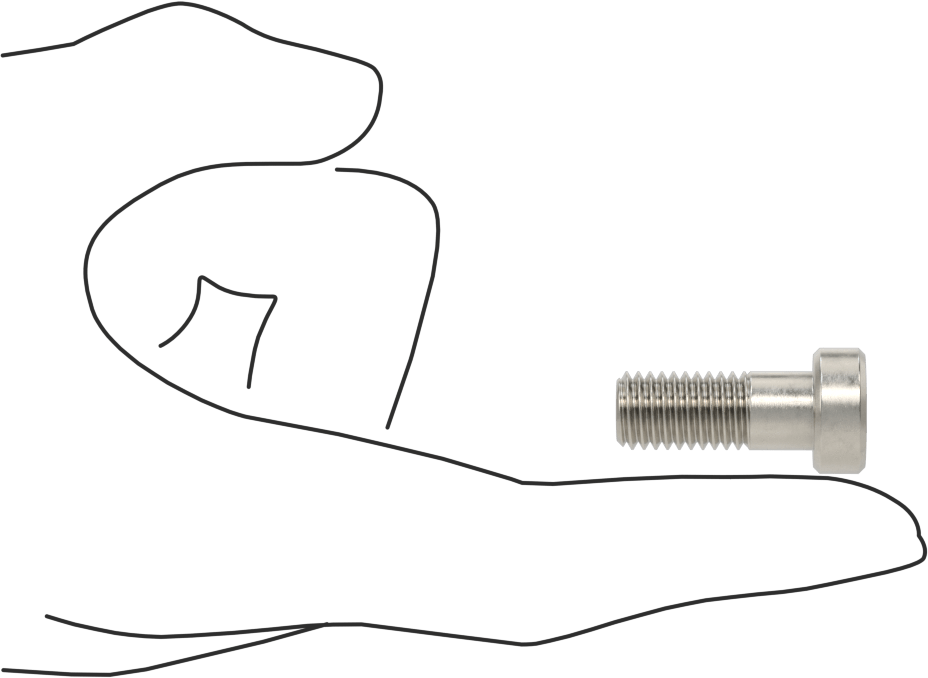18-8 Paslanmaz Çelik Düşük Profilli Soket Başlı Vida, Pilot Girintili Altıgen, M10 x 1,5 mm Diş, 25 mm Uzunluk