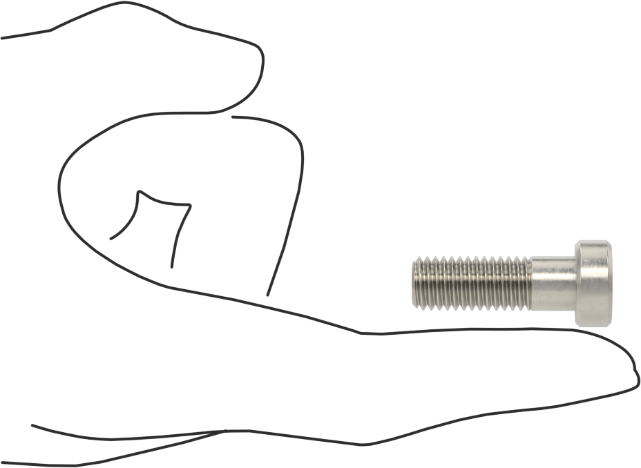 18-8 Paslanmaz Çelik Düşük Profilli Soket Başlı Vida, Pilot Girintili Altıgen, M10 x 1,5 mm Diş, 30 mm Uzunluk