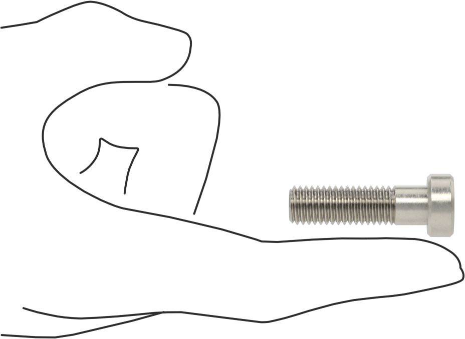 18-8 Paslanmaz Çelik Düşük Profilli Soket Başlı Vida, Pilot Girintili Altıgen, M10 x 1,5 mm Diş, 35 mm Uzunluk